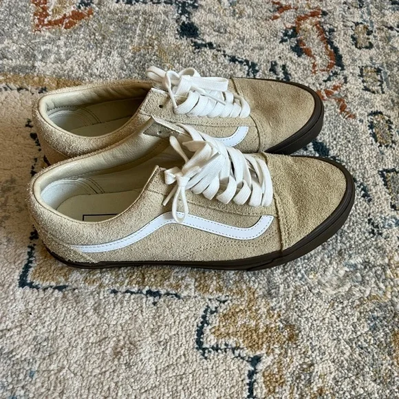 Vans Old Skool Cream and Brown Sneakers - Picture 2 of 5